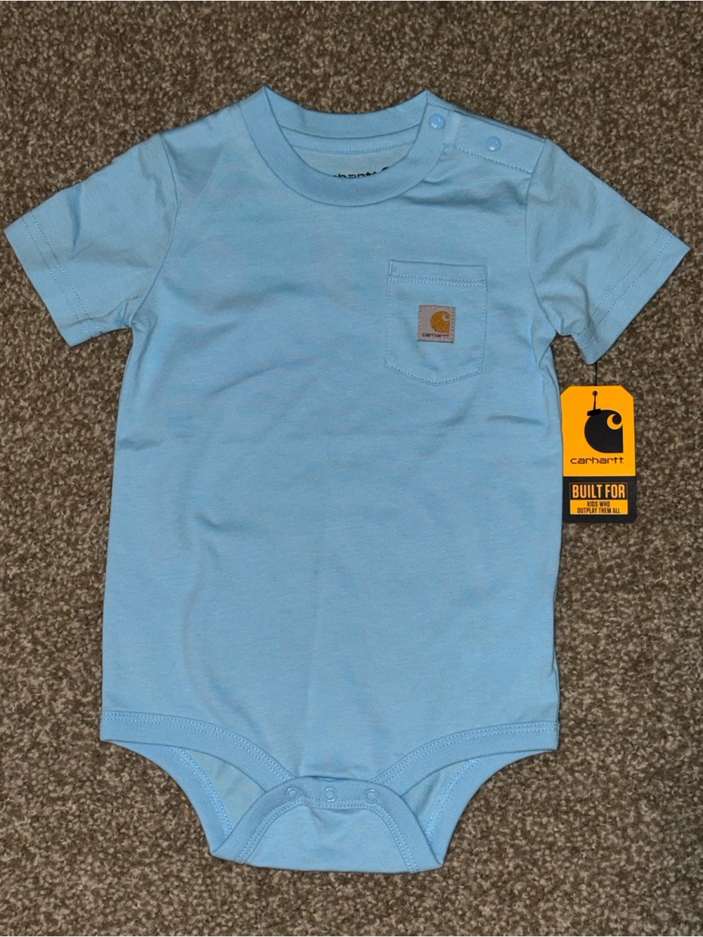 Carhartt Light Blue Short-Sleeve Baby Onesie